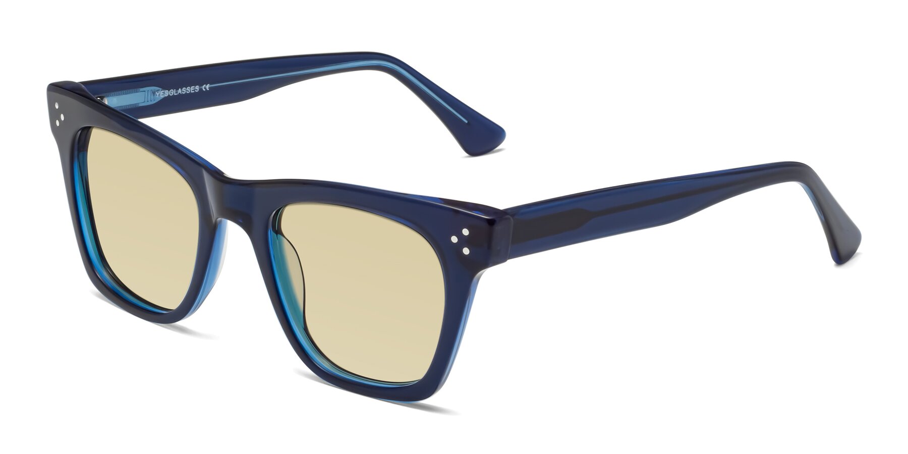 Angle of Soza in Blue with Light Champagne Tinted Lenses