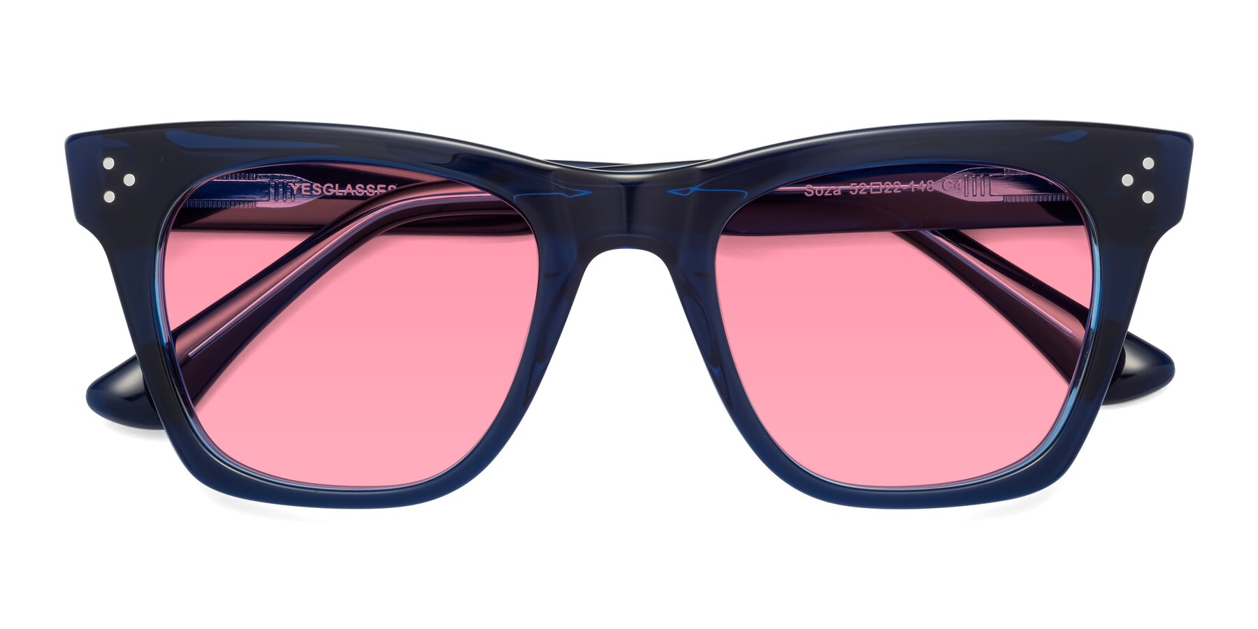 Folded Front of Soza in Blue with Pink Tinted Lenses