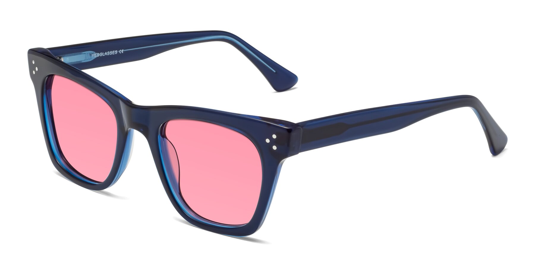 Angle of Soza in Blue with Pink Tinted Lenses