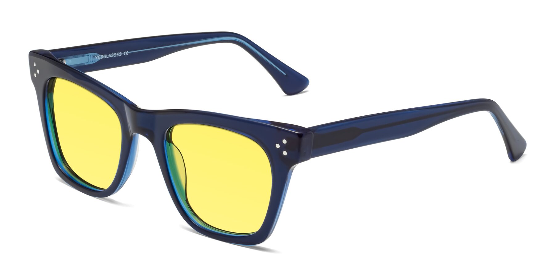 Angle of Soza in Blue with Medium Yellow Tinted Lenses