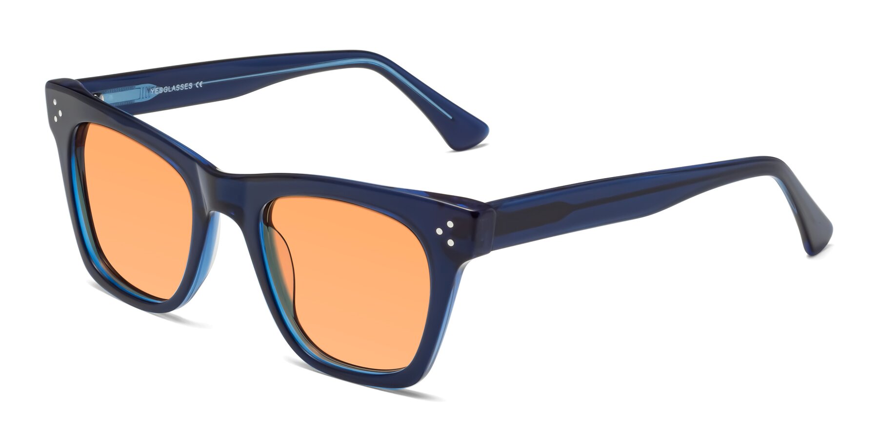 Angle of Soza in Blue with Medium Orange Tinted Lenses