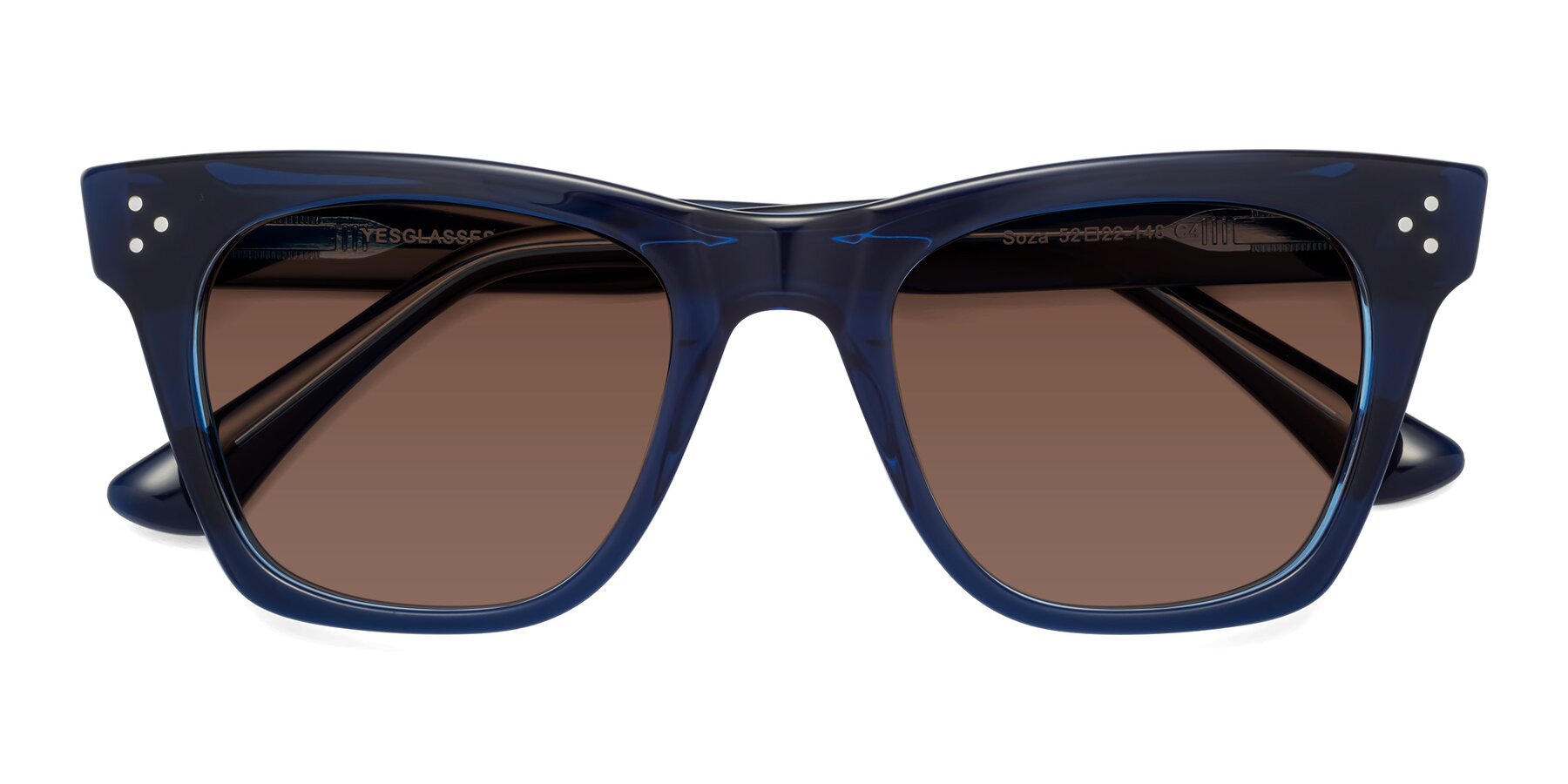 Folded Front of Soza in Blue with Brown Tinted Lenses