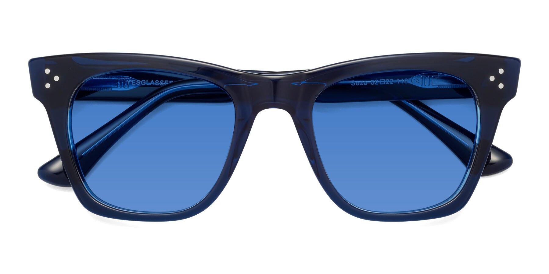 Folded Front of Soza in Blue with Blue Tinted Lenses