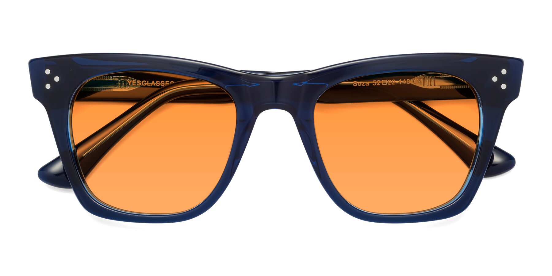 Folded Front of Soza in Blue with Orange Tinted Lenses