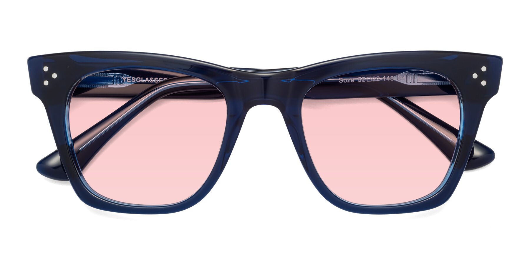 Folded Front of Soza in Blue with Light Garnet Tinted Lenses