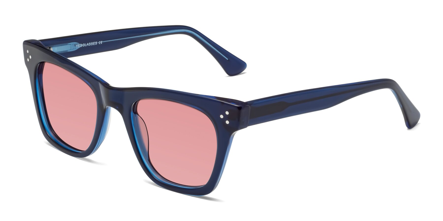 Angle of Soza in Blue with Medium Garnet Tinted Lenses