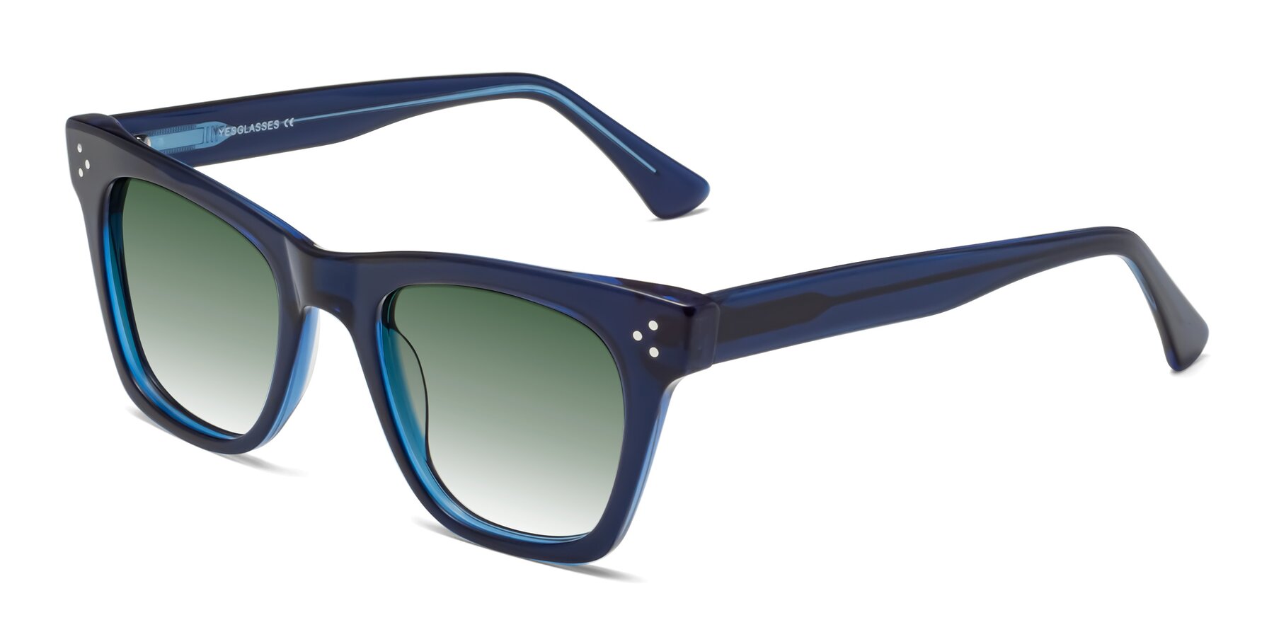 Angle of Soza in Blue with Green Gradient Lenses