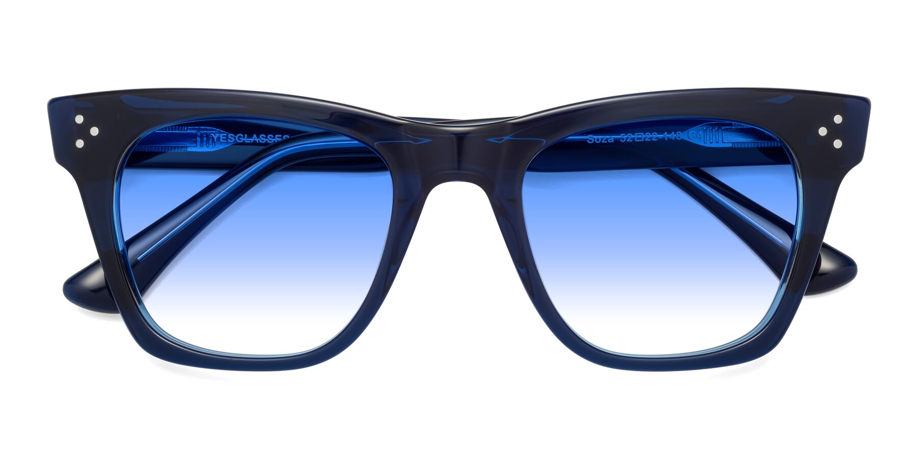 Folded Front of Soza in Blue with Blue Gradient Lenses