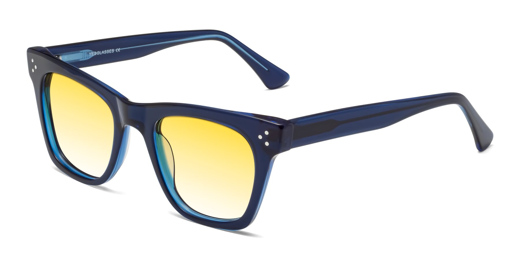 Angle of Soza in Blue with Yellow Gradient Lenses