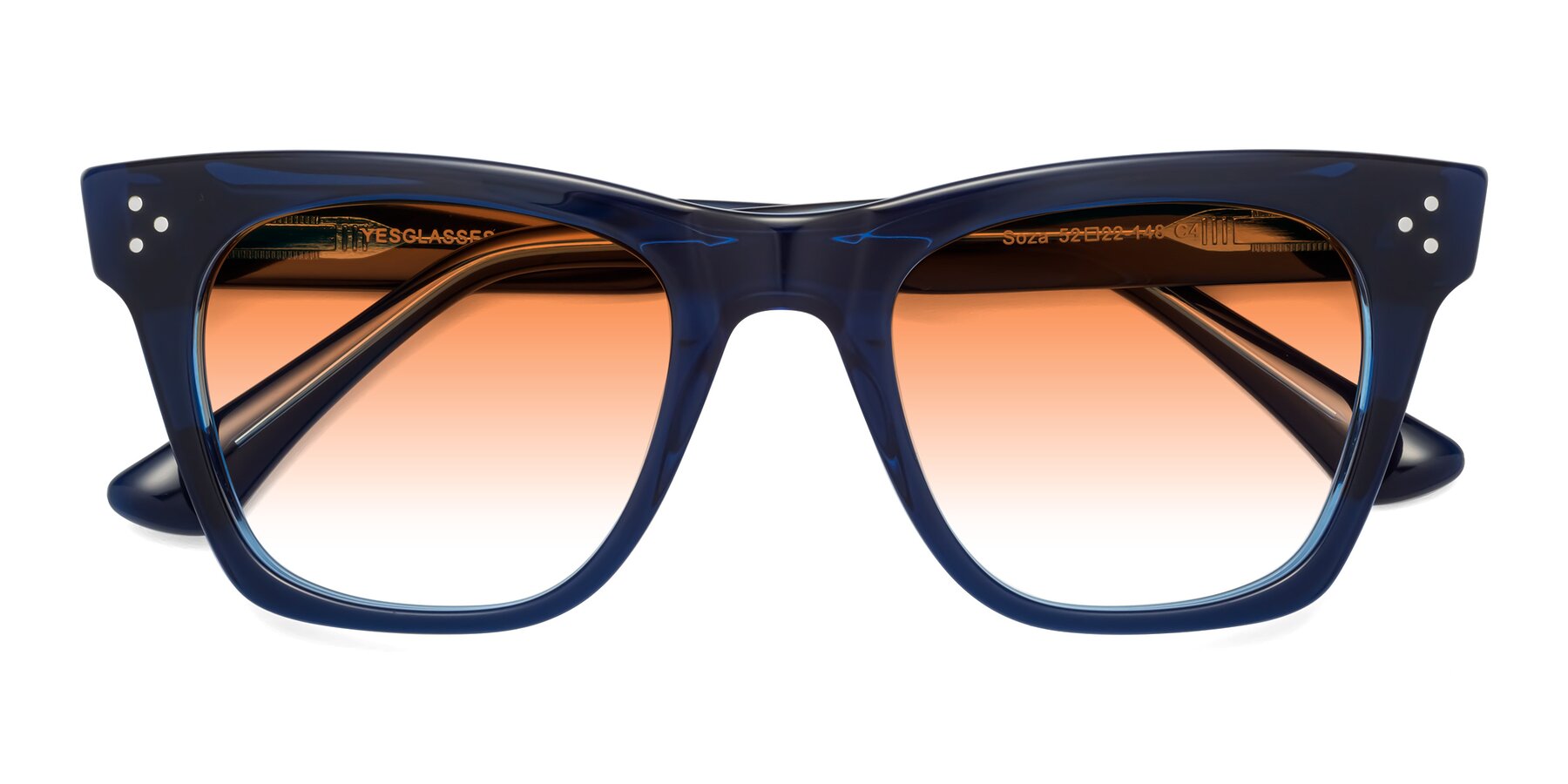 Folded Front of Soza in Blue with Orange Gradient Lenses