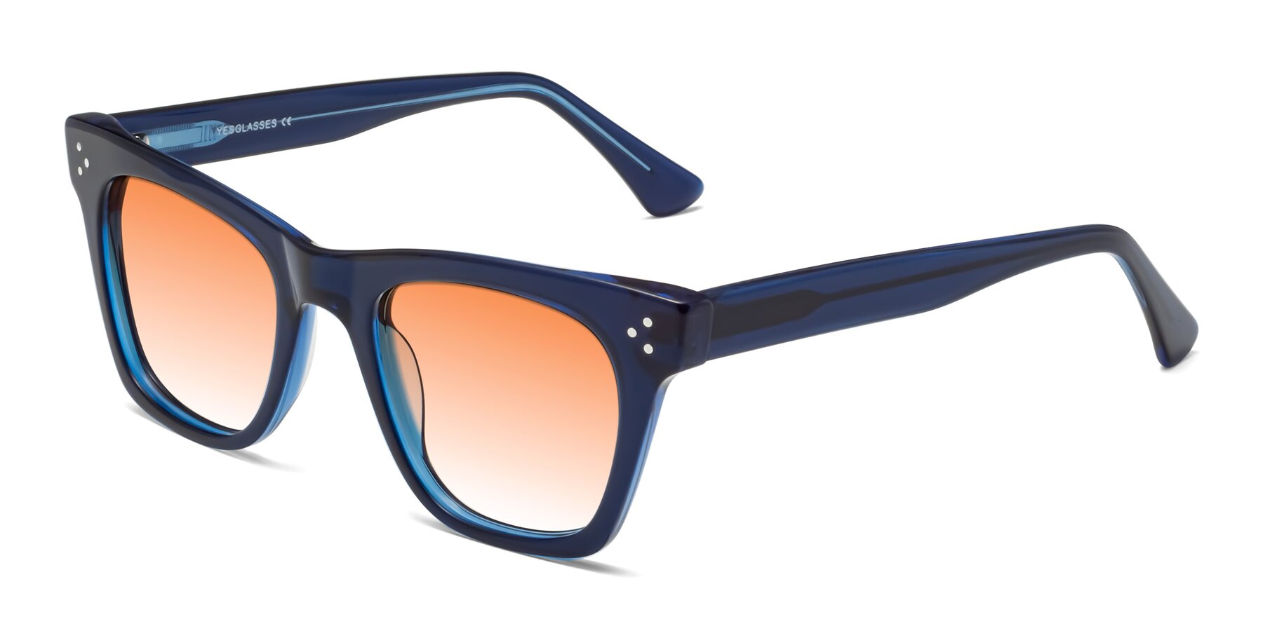 Angle of Soza in Blue with Orange Gradient Lenses