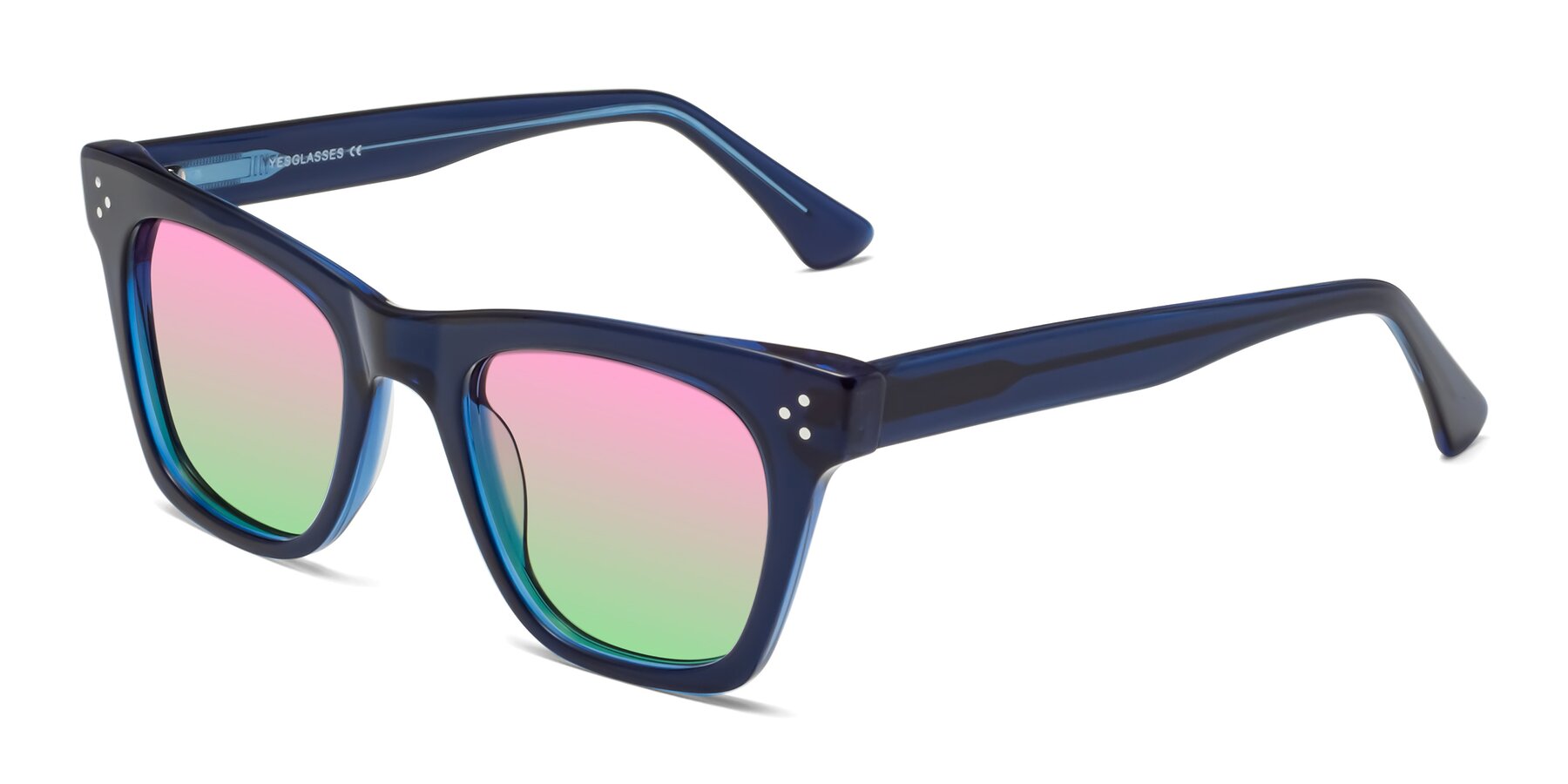Angle of Soza in Blue with Pink / Green Gradient Lenses