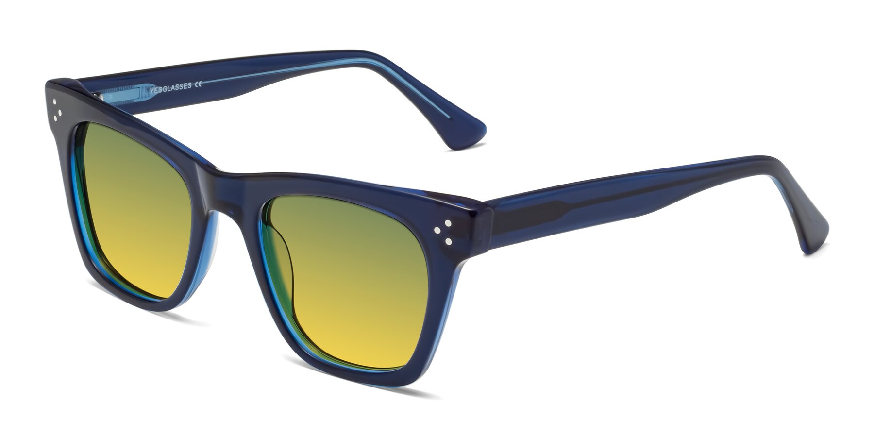 Angle of Soza in Blue with Green / Yellow Gradient Lenses