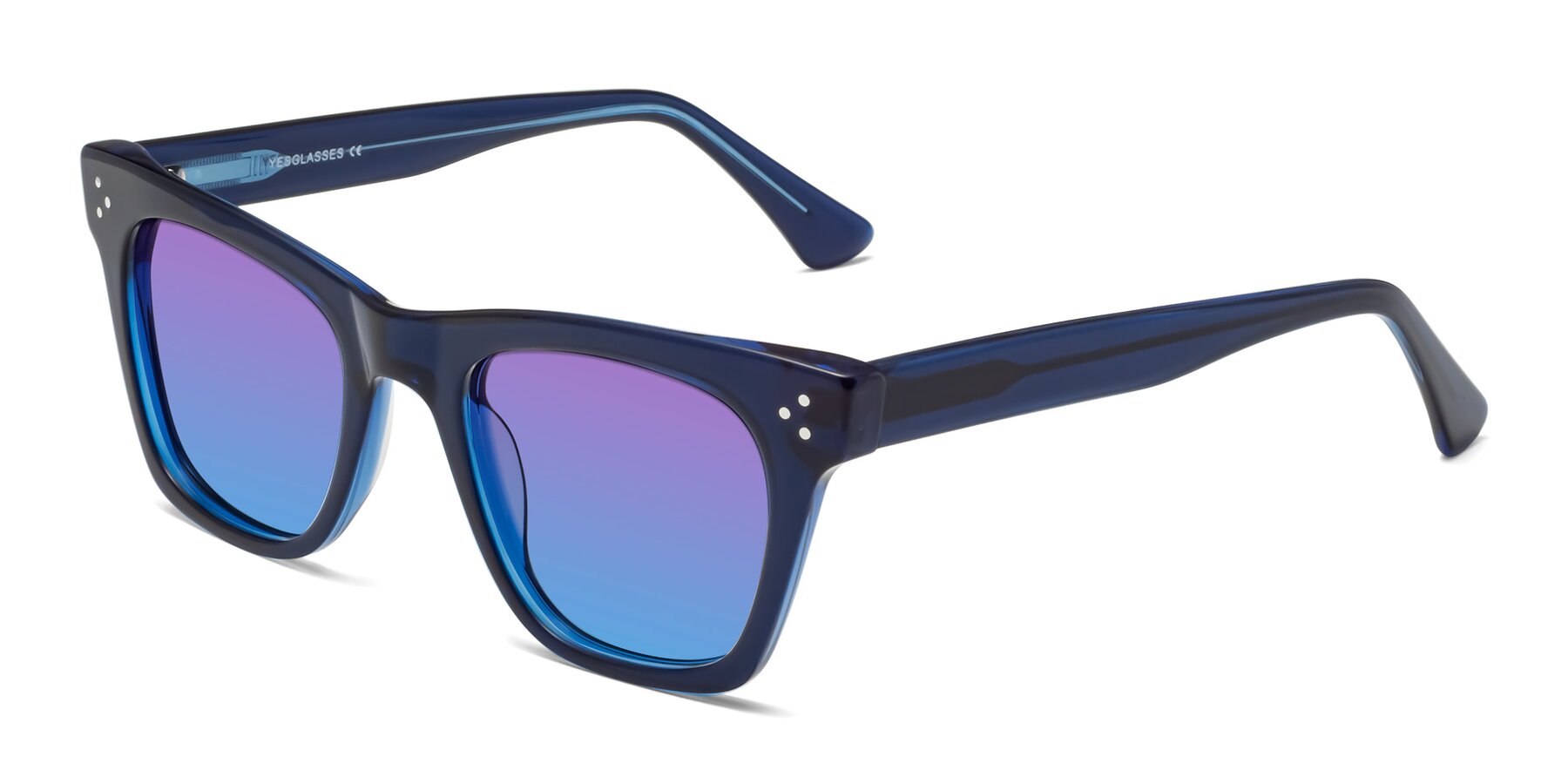 Angle of Soza in Blue with Purple / Blue Gradient Lenses