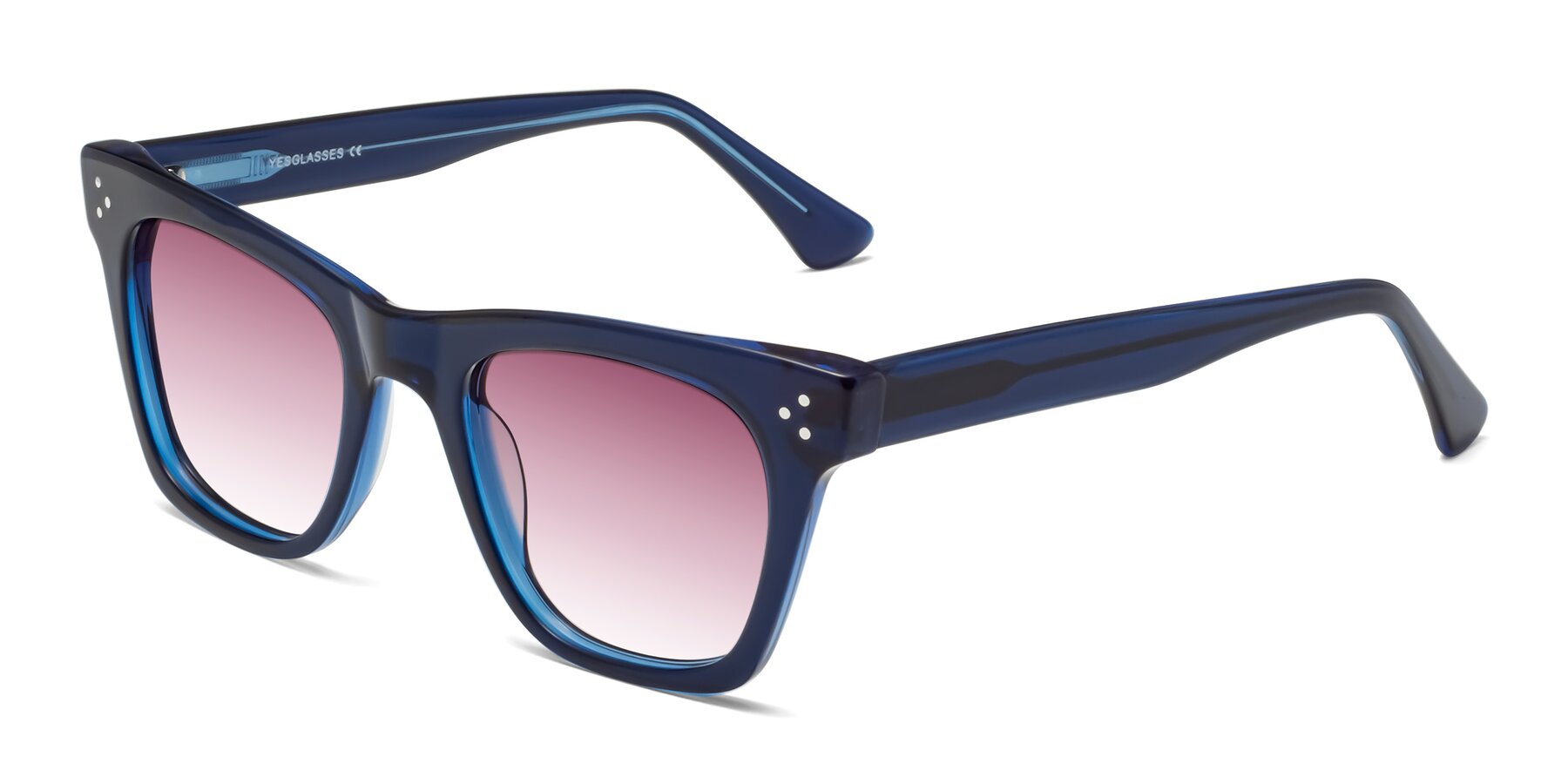 Angle of Soza in Blue with Wine Gradient Lenses