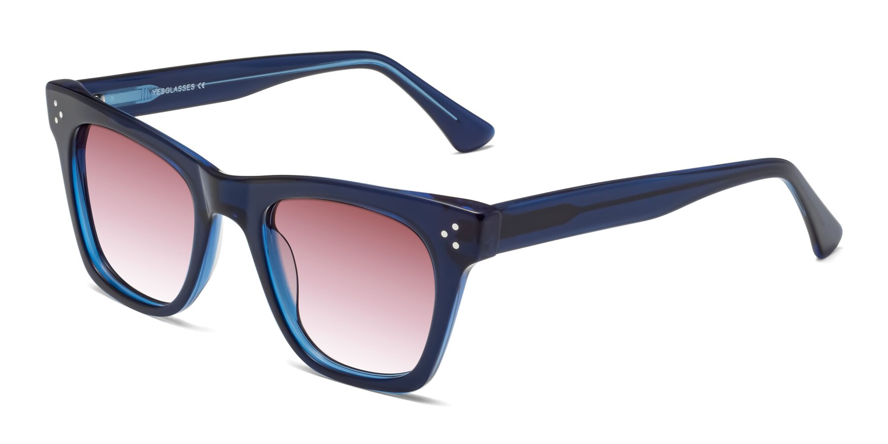 Angle of Soza in Blue with Garnet Gradient Lenses