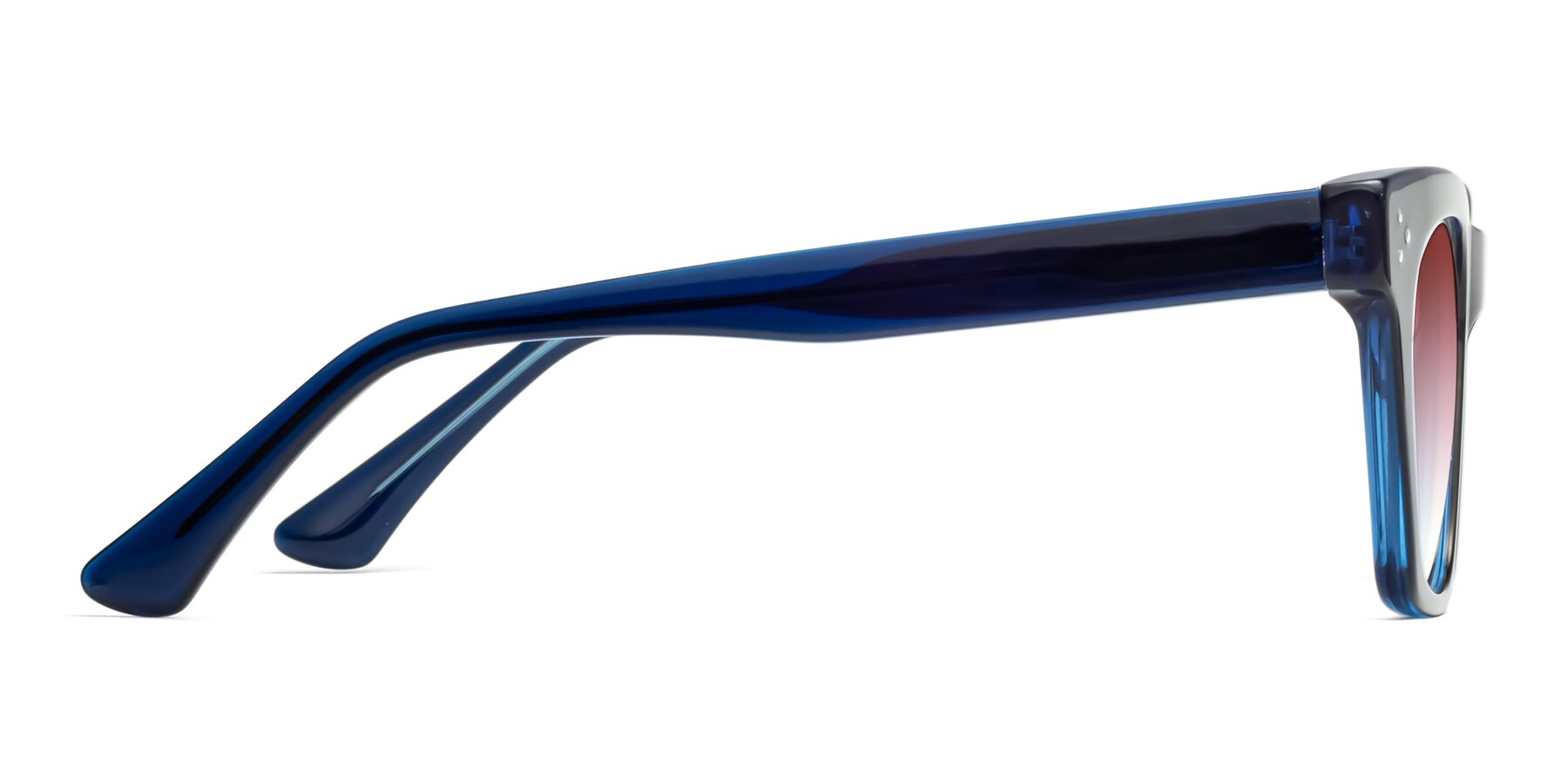 Side of Soza in Blue with Garnet Gradient Lenses