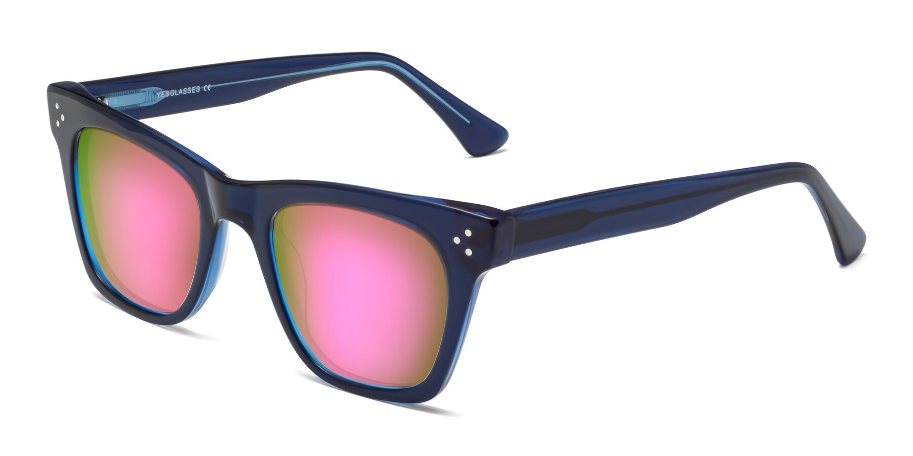 Angle of Soza in Blue with Pink Mirrored Lenses