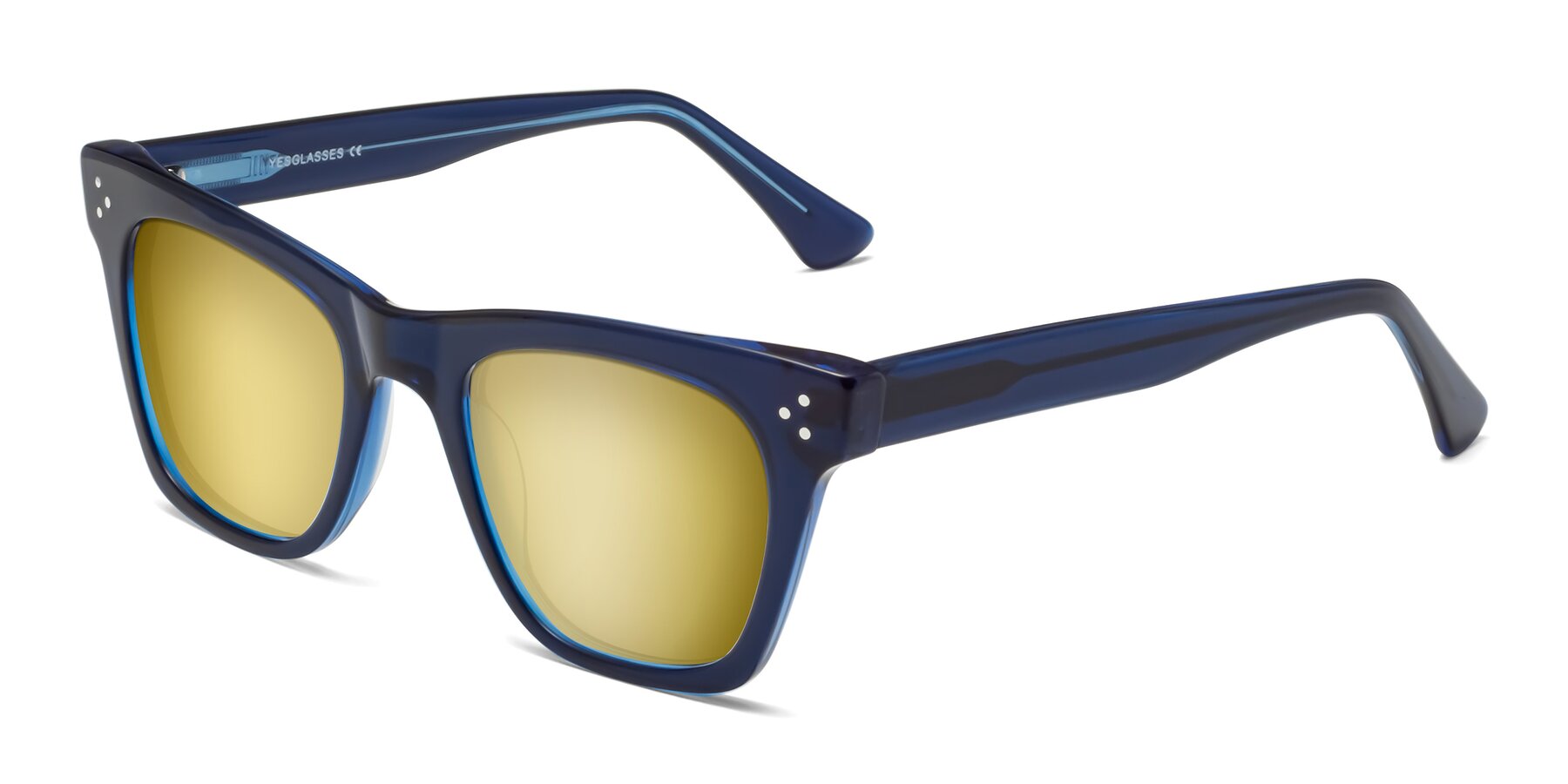 Angle of Soza in Blue with Gold Mirrored Lenses