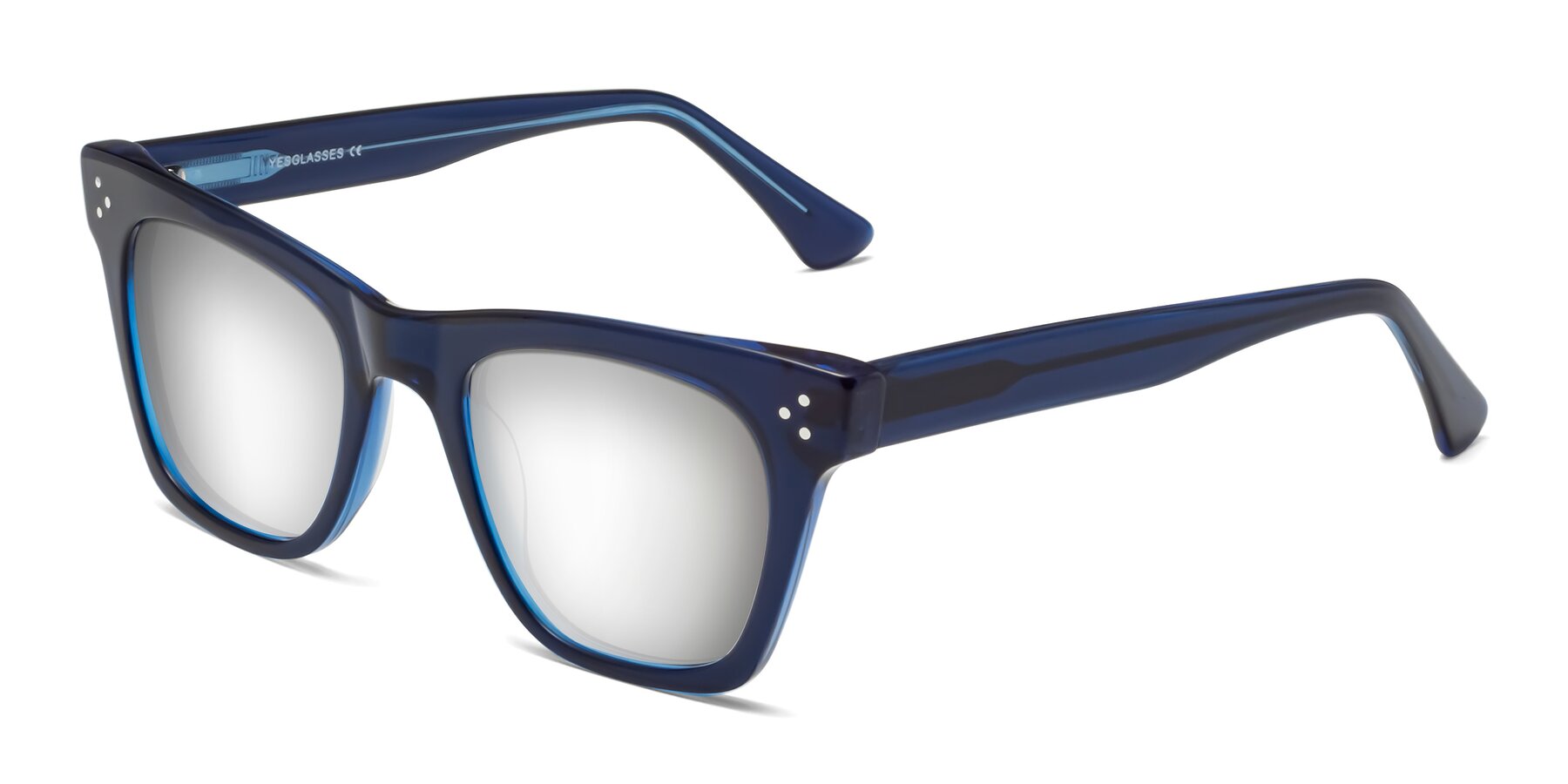 Angle of Soza in Blue with Silver Mirrored Lenses