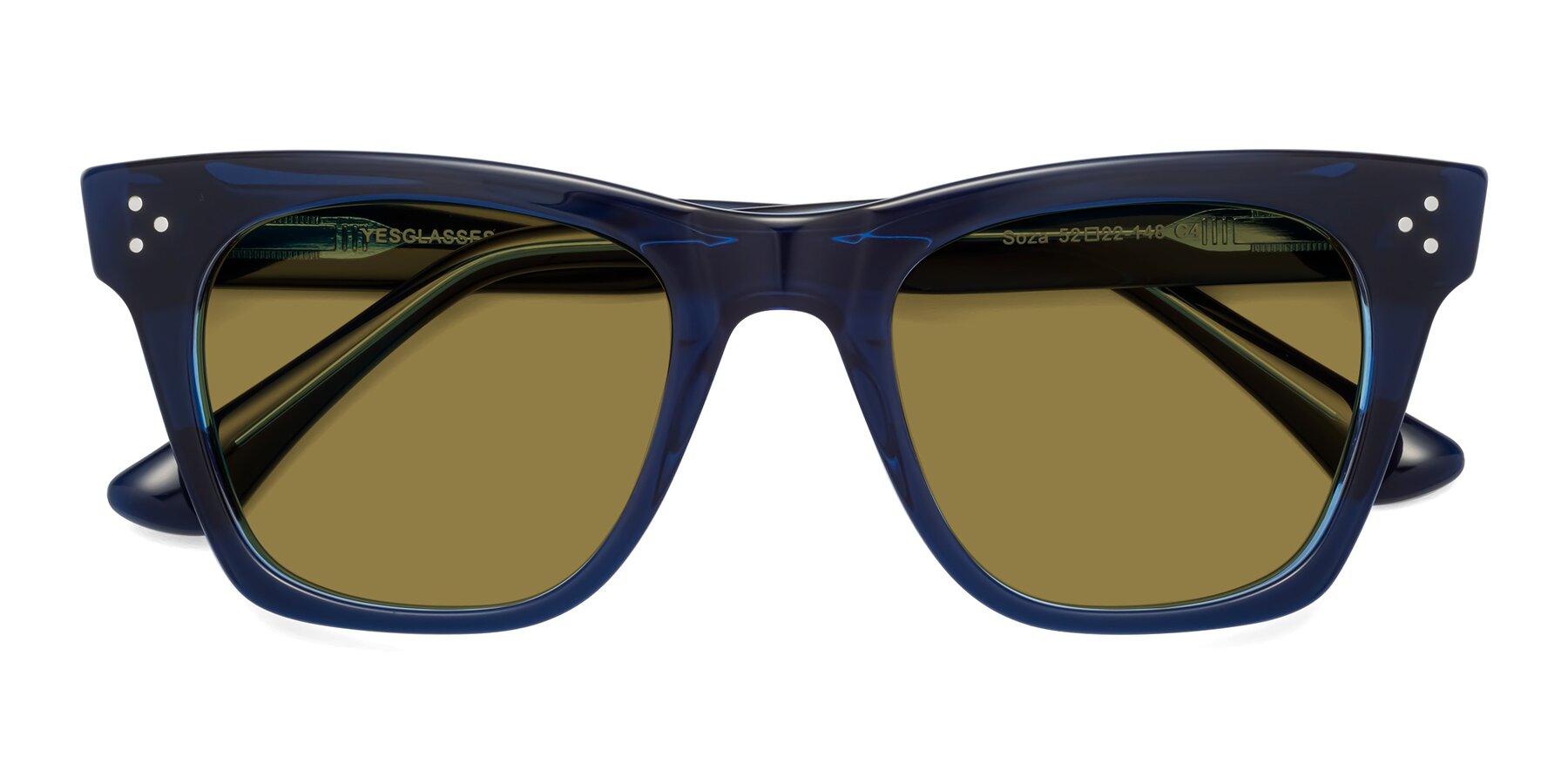 Folded Front of Soza in Blue with Brown Polarized Lenses