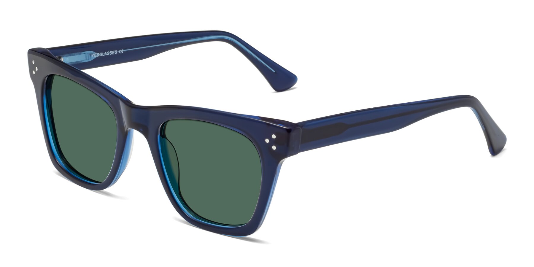 Angle of Soza in Blue with Green Polarized Lenses
