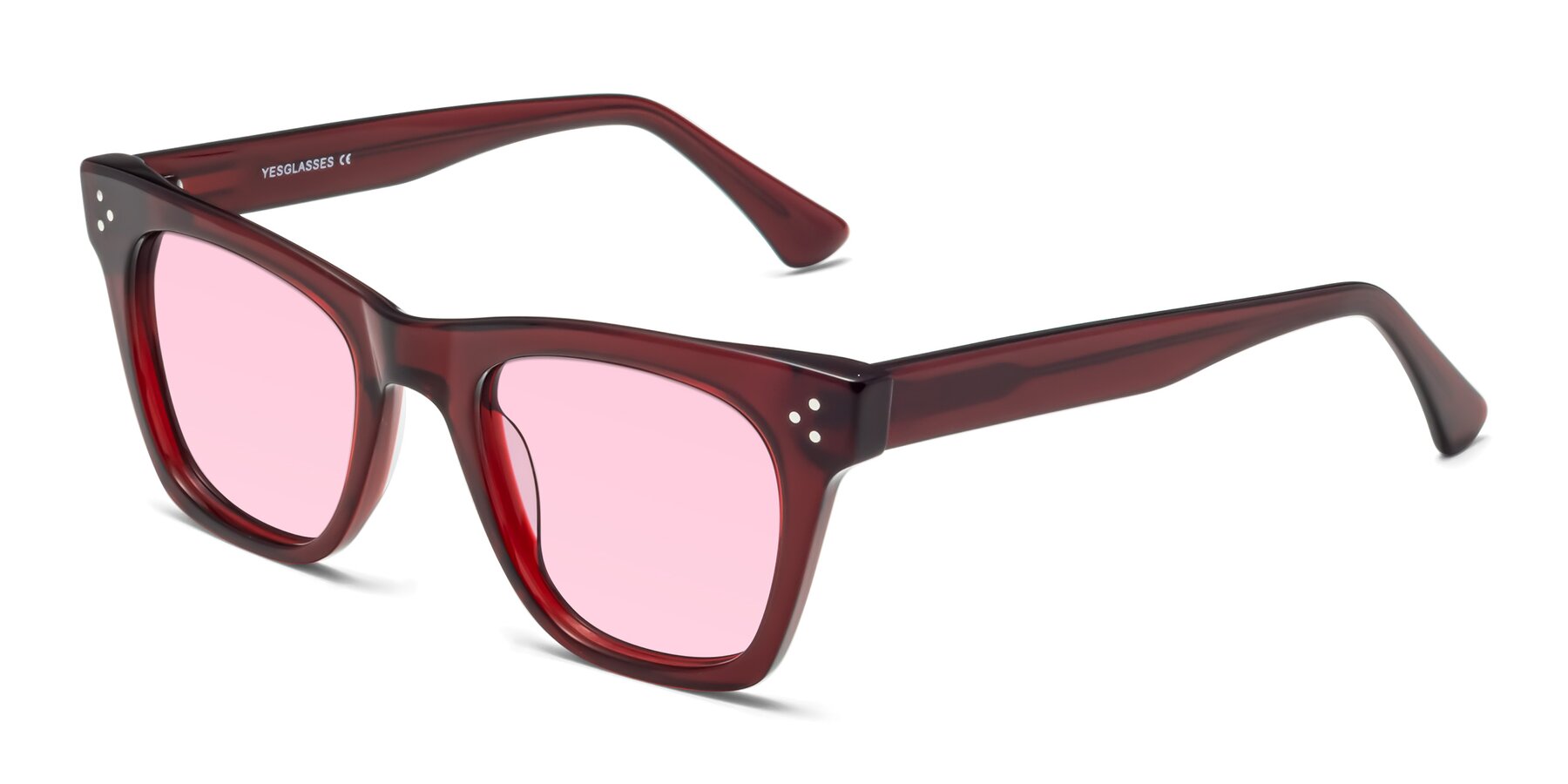 Angle of Soza in Wine with Light Pink Tinted Lenses