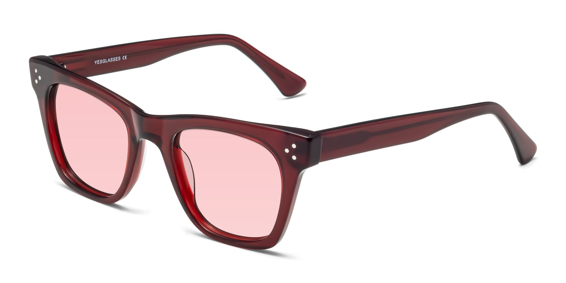 Angle of Soza in Wine with Light Garnet Tinted Lenses