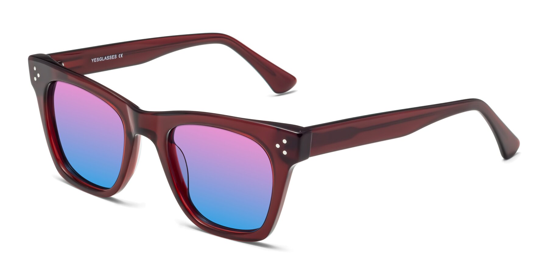 Angle of Soza in Wine with Pink / Blue Gradient Lenses