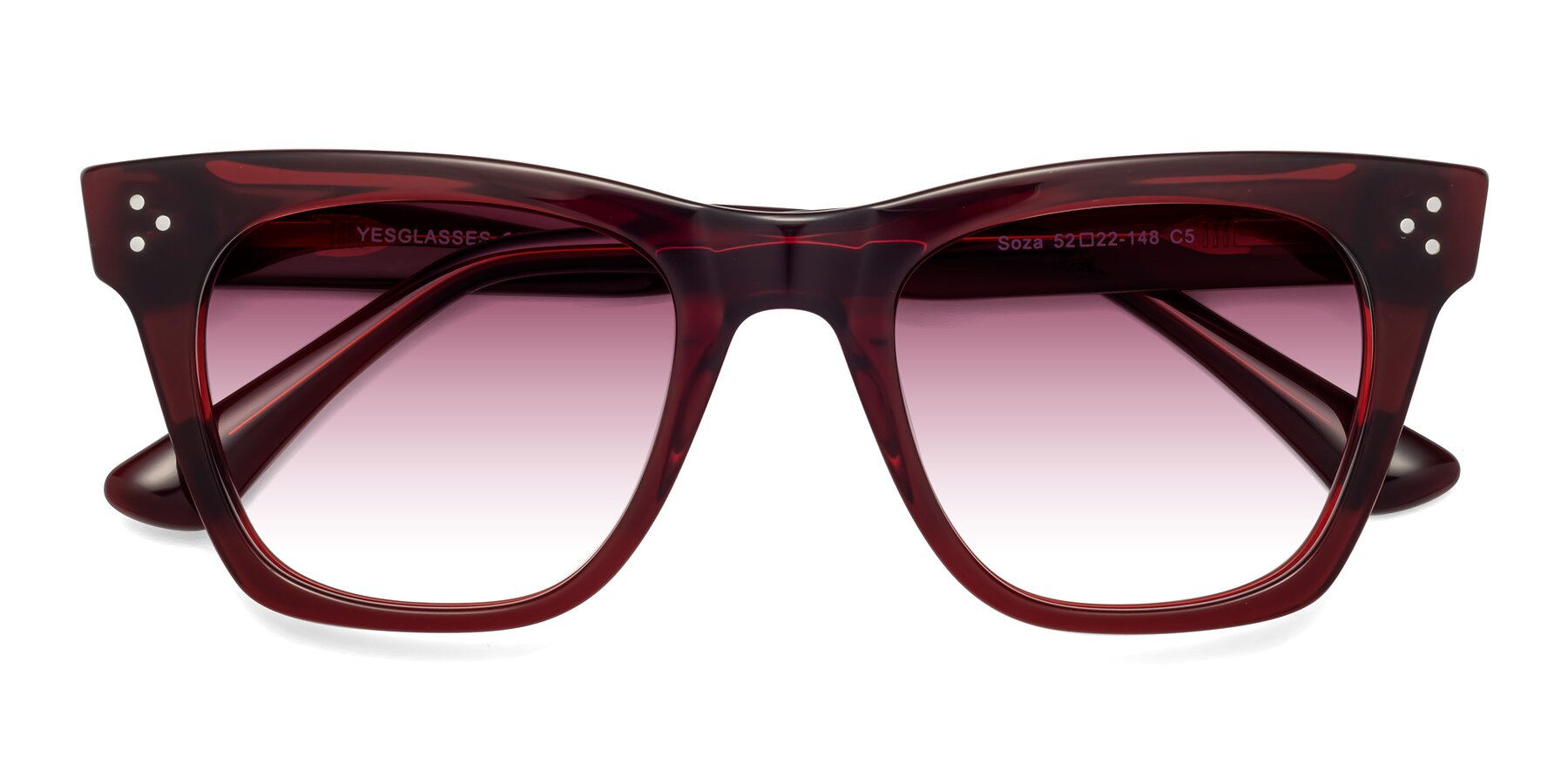 Folded Front of Soza in Wine with Wine Gradient Lenses