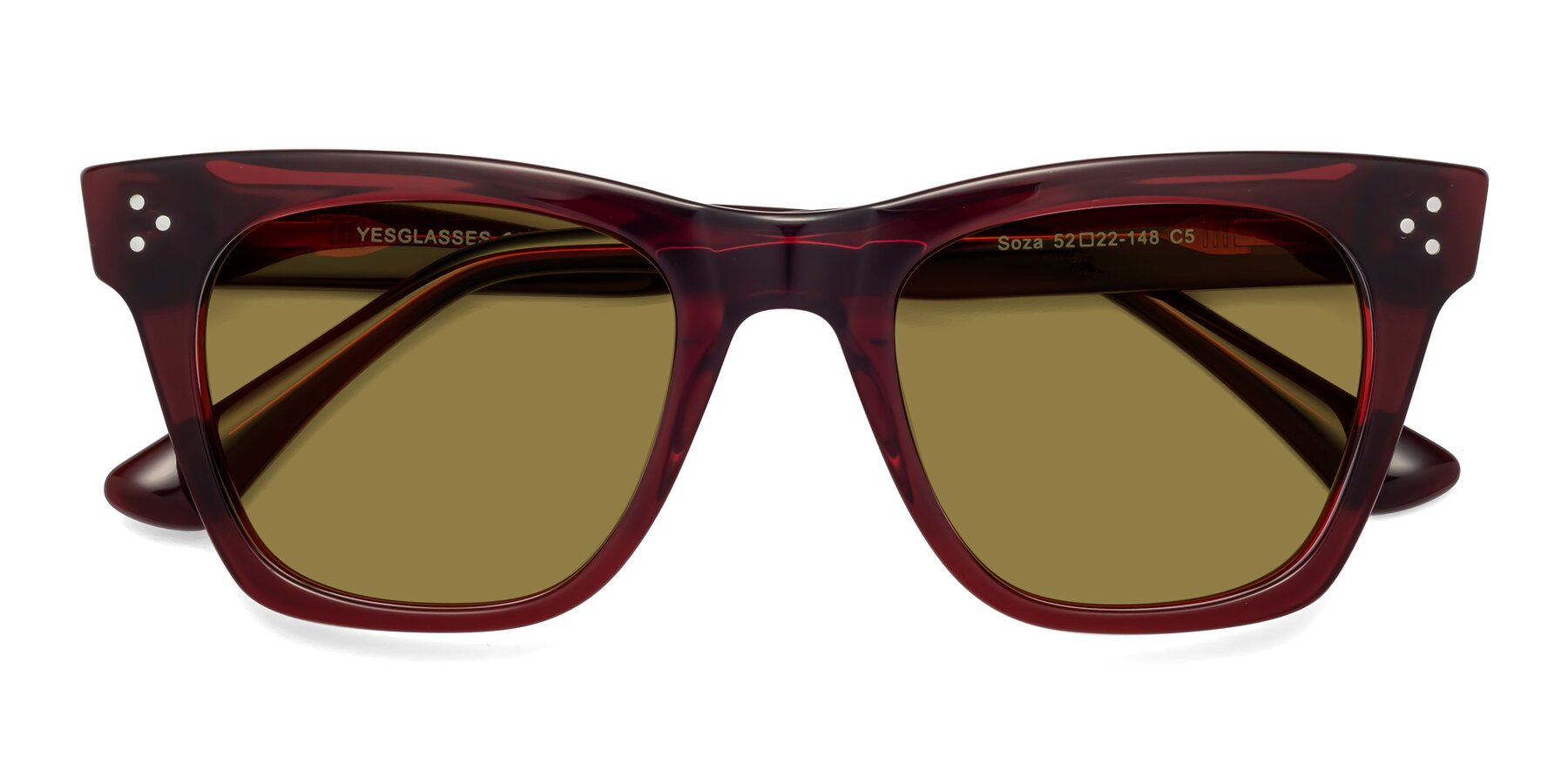 Folded Front of Soza in Wine with Brown Polarized Lenses