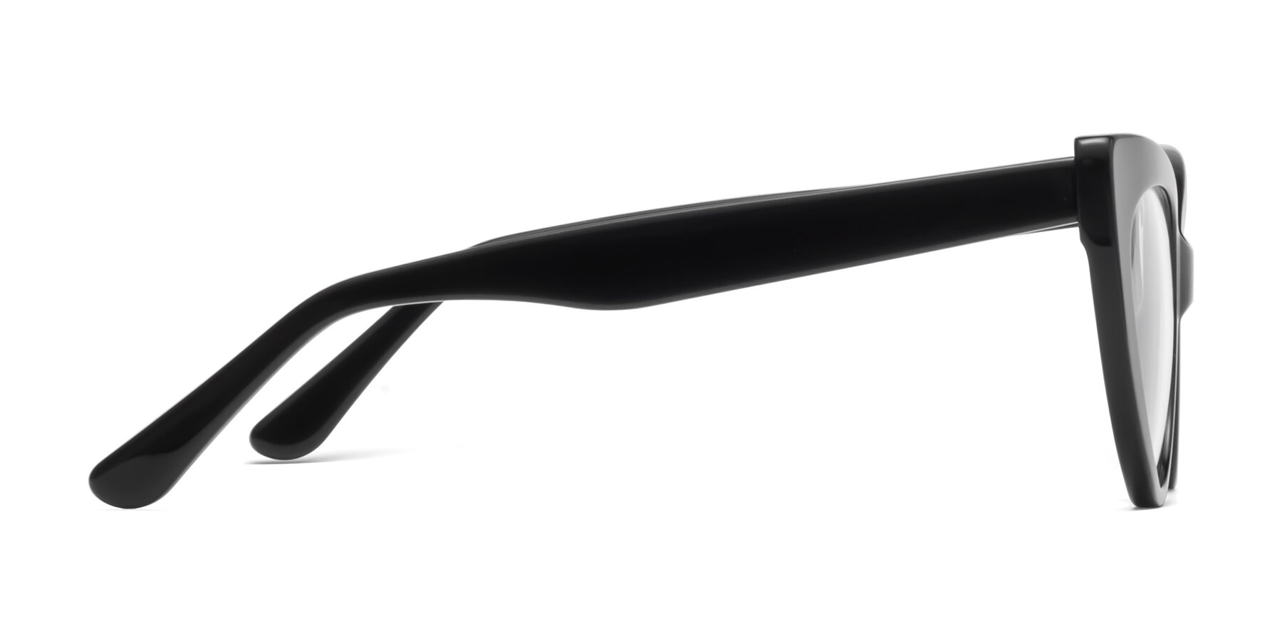 Side of Tiesi in Black with Clear Eyeglass Lenses