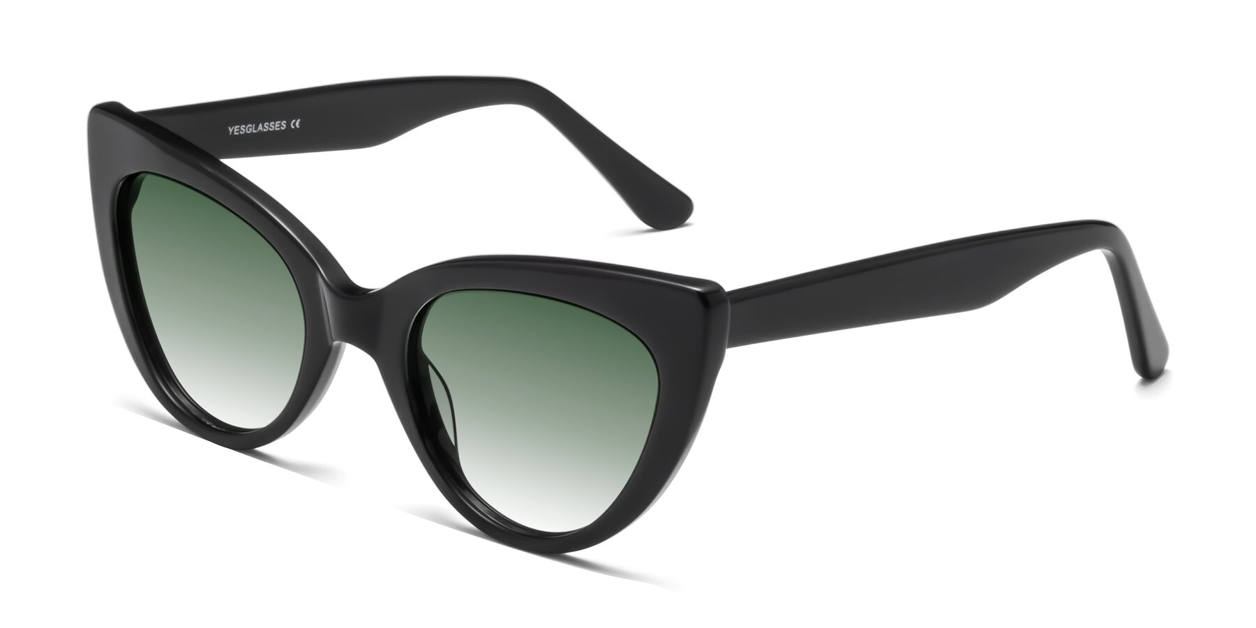 Angle of Tiesi in Black with Green Gradient Lenses