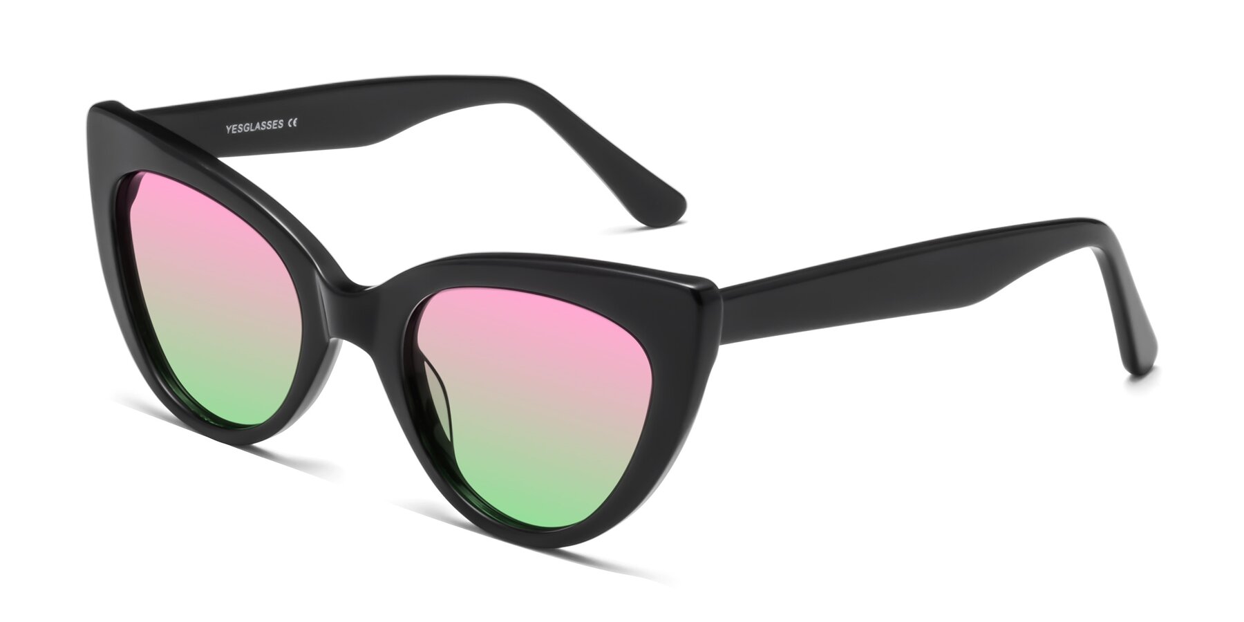 Angle of Tiesi in Black with Pink / Green Gradient Lenses