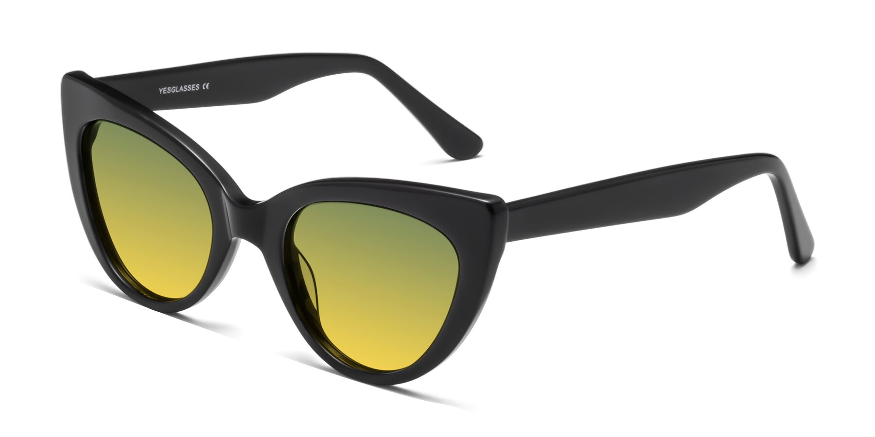 Angle of Tiesi in Black with Green / Yellow Gradient Lenses