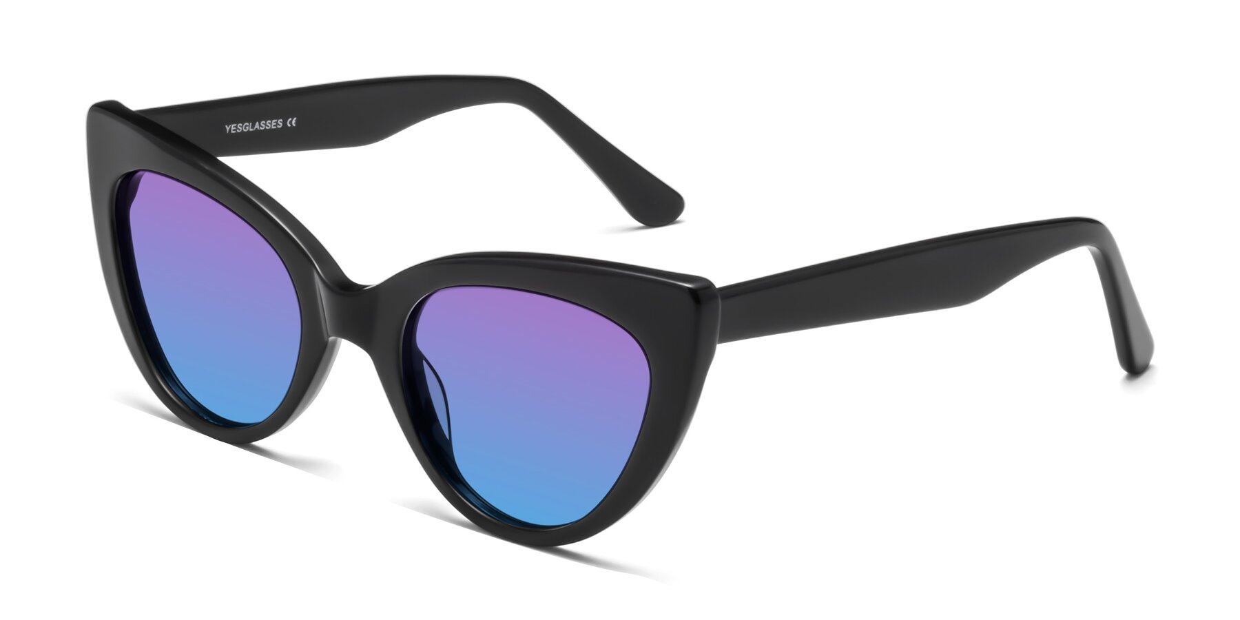 Angle of Tiesi in Black with Purple / Blue Gradient Lenses