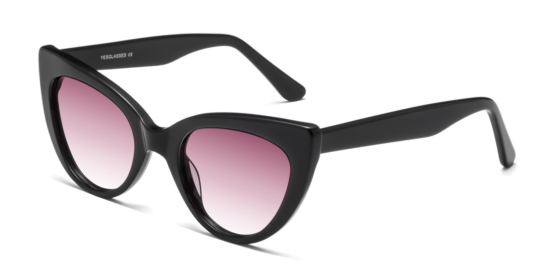 Angle of Tiesi in Black with Wine Gradient Lenses