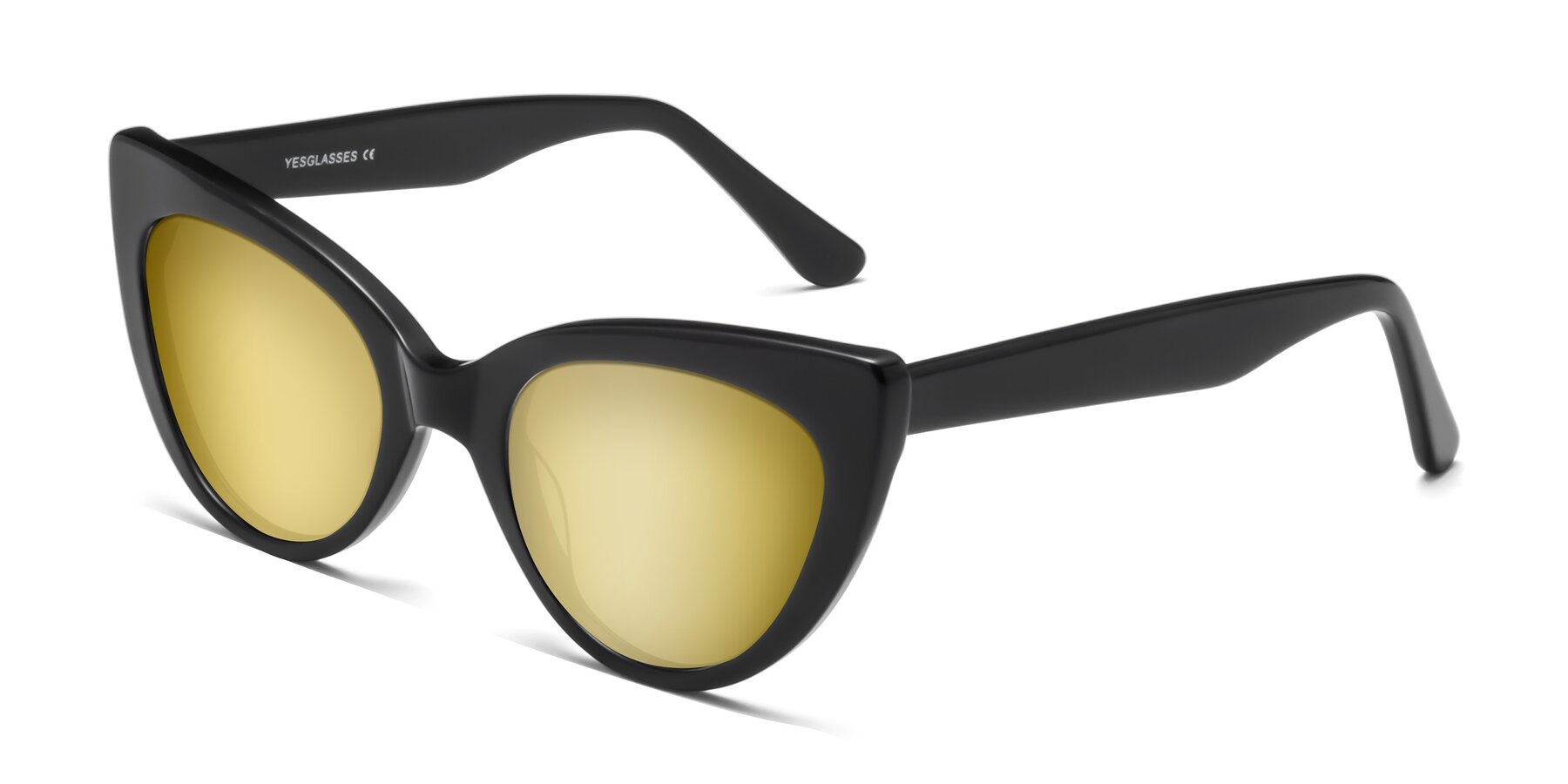 Angle of Tiesi in Black with Gold Mirrored Lenses