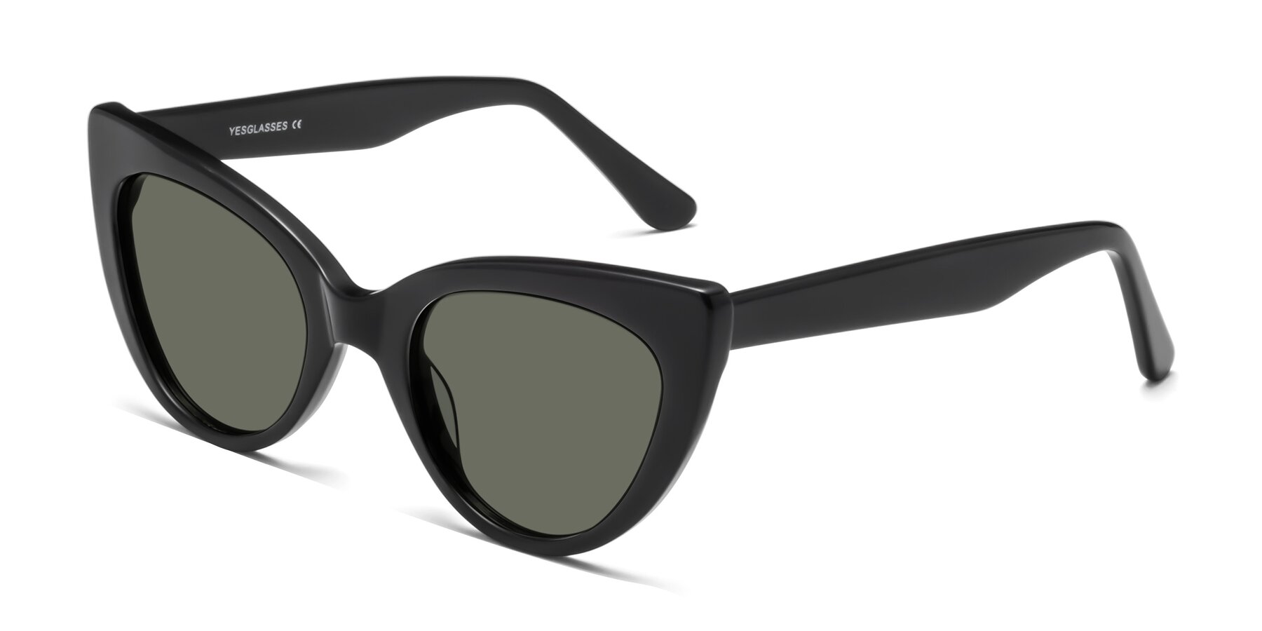 Angle of Tiesi in Black with Gray Polarized Lenses