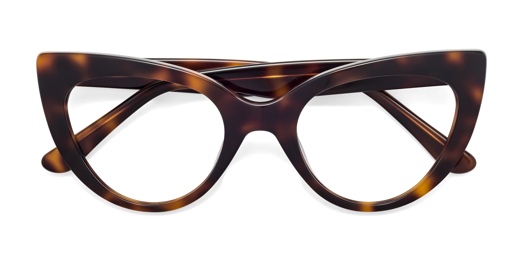 Folded Front of Tiesi in Tortoise with Clear Eyeglass Lenses