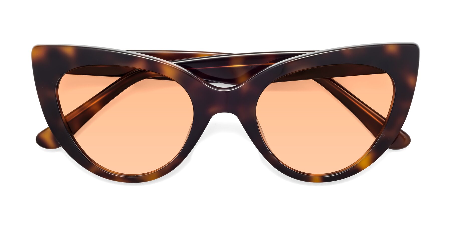 Folded Front of Tiesi in Tortoise with Light Orange Tinted Lenses