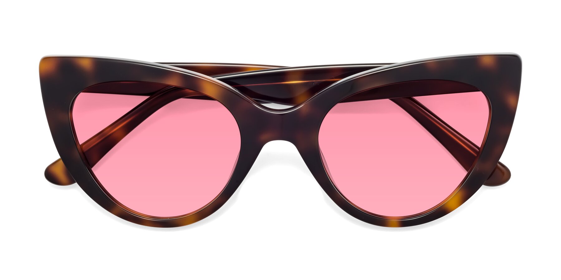 Folded Front of Tiesi in Tortoise with Pink Tinted Lenses