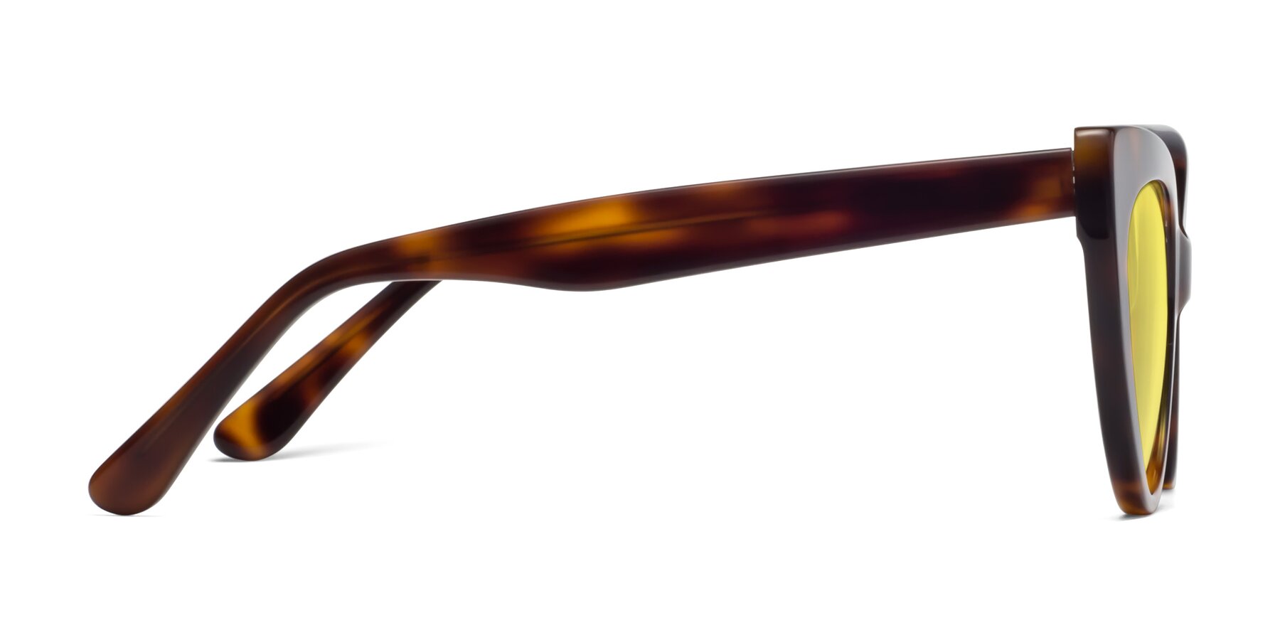 Side of Tiesi in Tortoise with Medium Yellow Tinted Lenses