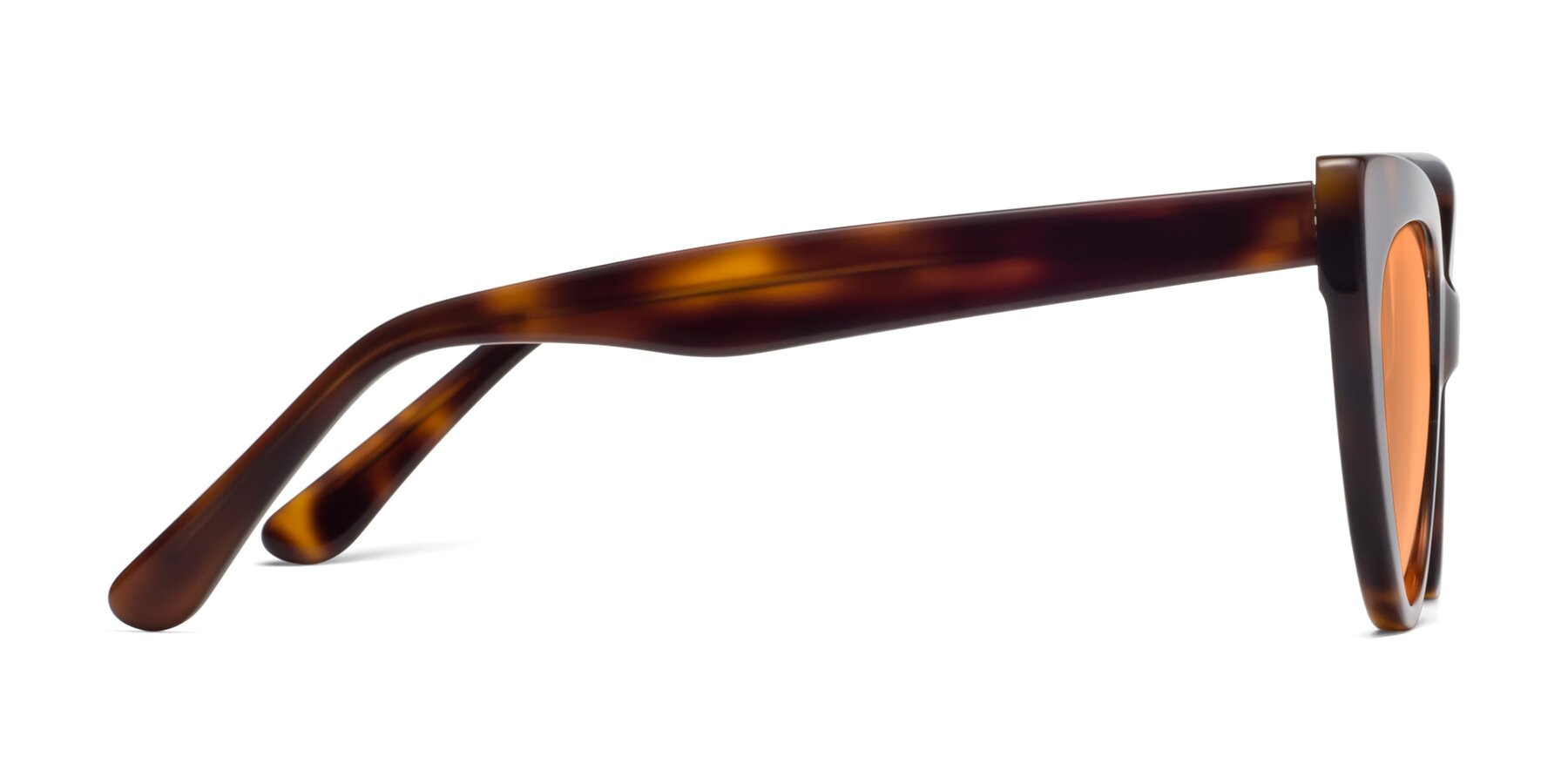 Side of Tiesi in Tortoise with Medium Orange Tinted Lenses
