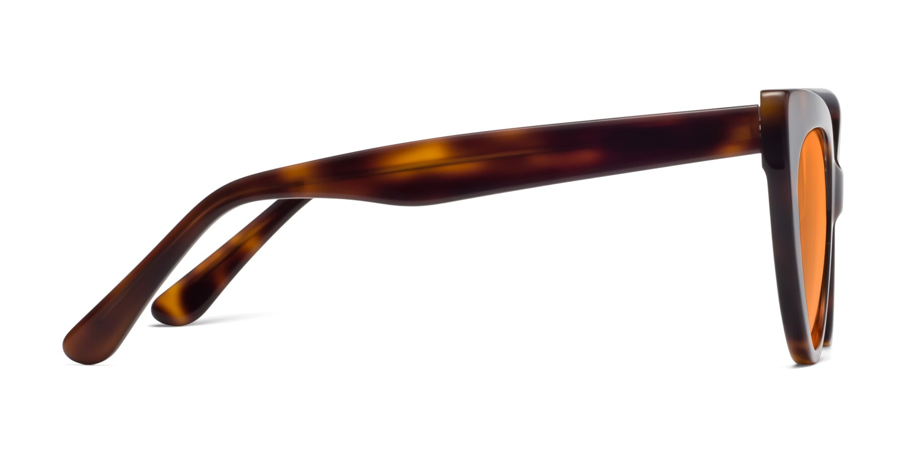 Side of Tiesi in Tortoise with Orange Tinted Lenses