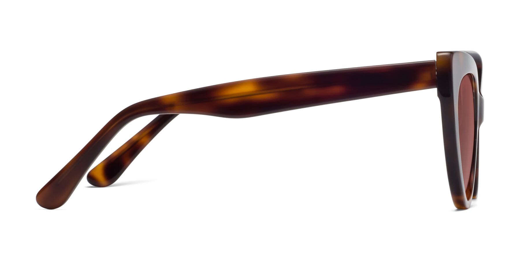 Side of Tiesi in Tortoise with Garnet Tinted Lenses