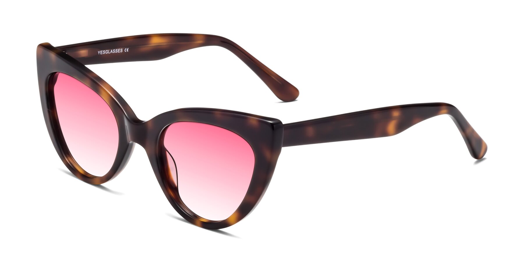 Angle of Tiesi in Tortoise with Pink Gradient Lenses