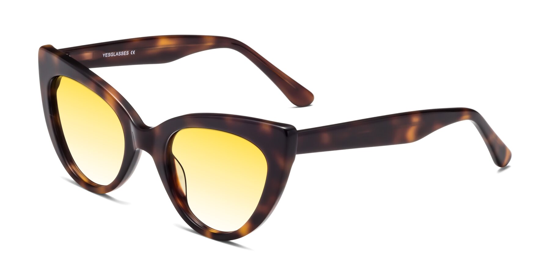 Angle of Tiesi in Tortoise with Yellow Gradient Lenses