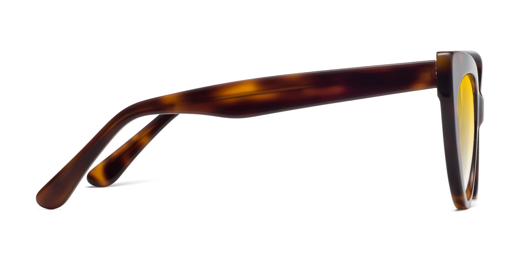 Side of Tiesi in Tortoise with Yellow Gradient Lenses