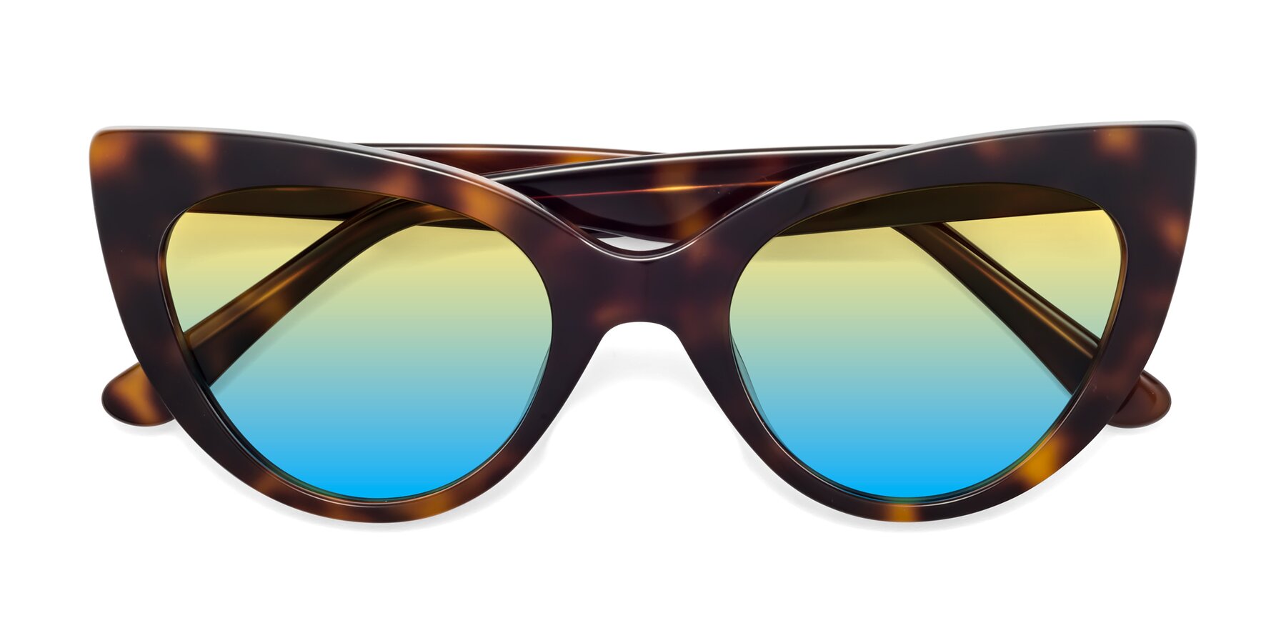 Folded Front of Tiesi in Tortoise with Yellow / Blue Gradient Lenses